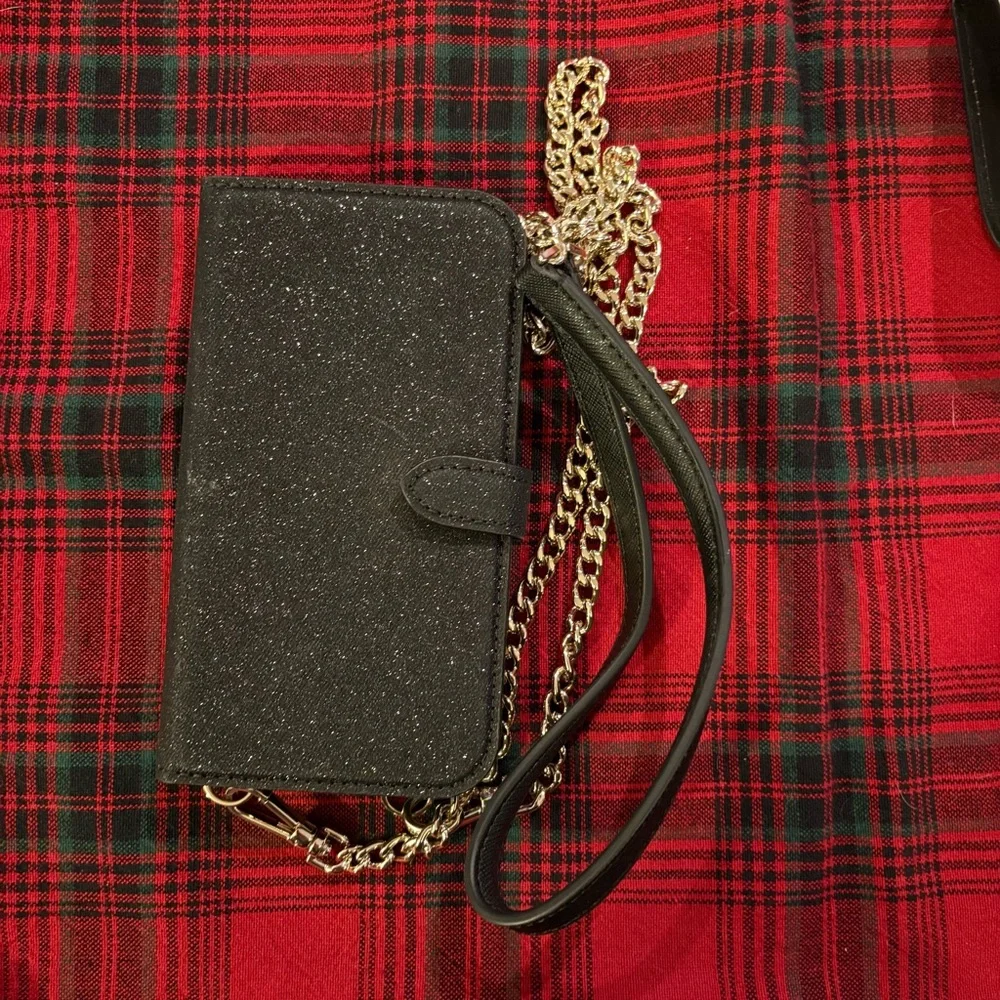 Kate Spade Glitter Black & Dainty Bloom IPhone 12 mini Magnetic Wrap Folio Cases